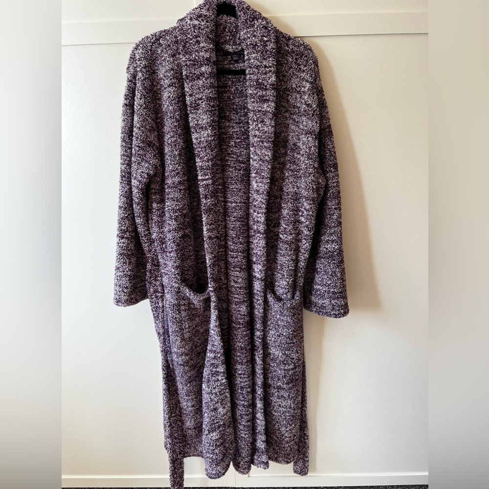 Barefoot Dreams Cozychic Knit Purple Soft Robe With Tie Women’s Size‎ 2